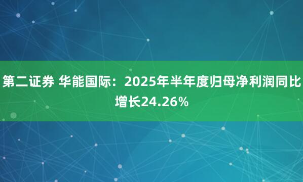 第二证券 华能国际：2025年半年度归母净利润同比增长24.26%