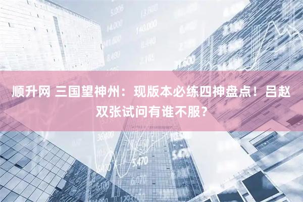顺升网 三国望神州：现版本必练四神盘点！吕赵双张试问有谁不服？